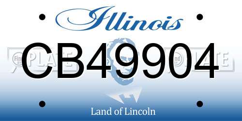 CB49904 Illinois License Plate