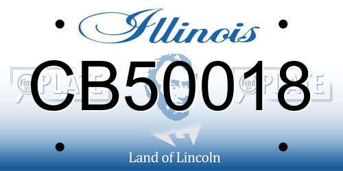 CB50018 Illinois License Plate