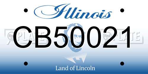 CB50021 Illinois License Plate
