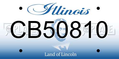 CB50810 Illinois License Plate