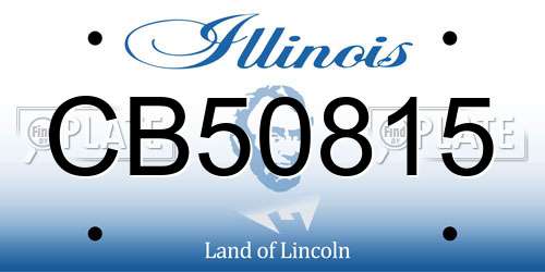 CB50815 Illinois License Plate