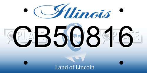 CB50816 Illinois License Plate