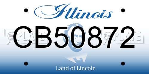 CB50872 Illinois License Plate
