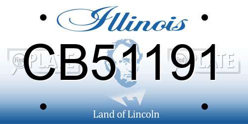 CB51191 Illinois License Plate