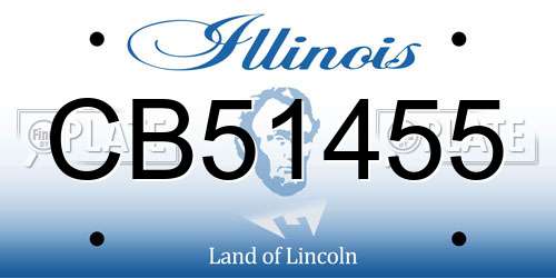 CB51455 Illinois License Plate