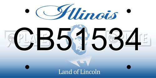 CB51534 Illinois License Plate