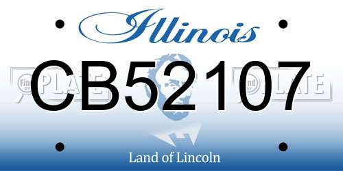 CB52107 Illinois License Plate