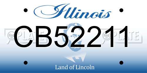 CB52211 Illinois License Plate