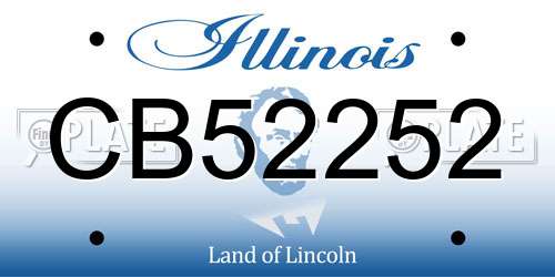 CB52252 Illinois License Plate