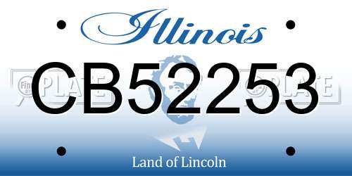 CB52253 Illinois License Plate
