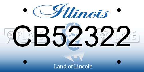 CB52322 Illinois License Plate