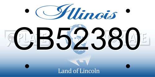 CB52380 Illinois License Plate