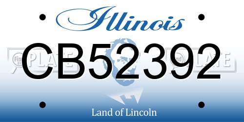 CB52392 Illinois License Plate