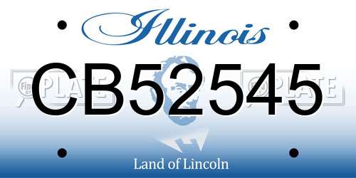 CB52545 Illinois License Plate