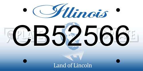 CB52566 Illinois License Plate