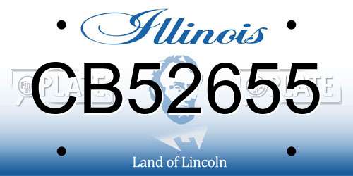 CB52655 Illinois License Plate