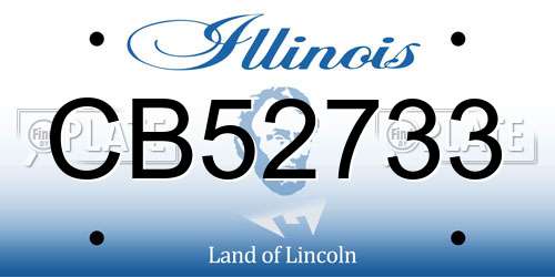 CB52733 Illinois License Plate