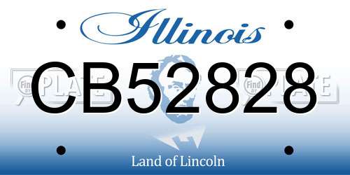 CB52828 Illinois License Plate