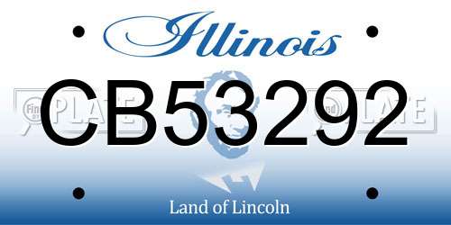 CB53292 Illinois License Plate