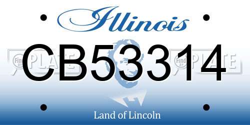 CB53314 Illinois License Plate