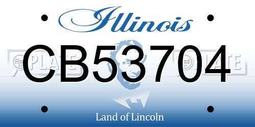 CB53704 Illinois License Plate