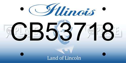 CB53718 Illinois License Plate