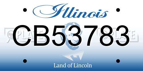 CB53783 Illinois License Plate