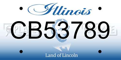CB53789 Illinois License Plate