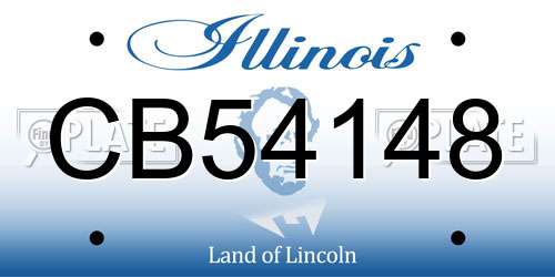 CB54148 Illinois License Plate