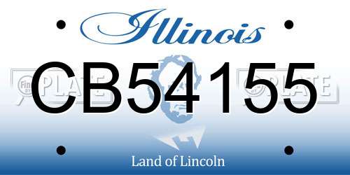 CB54155 Illinois License Plate