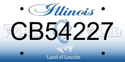 CB54227 Illinois License Plate