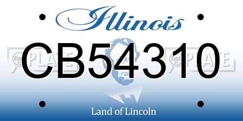 CB54310 Illinois License Plate