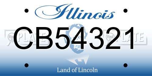 CB54321 Illinois License Plate