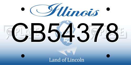 CB54378 Illinois License Plate