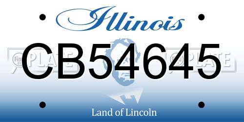 CB54645 Illinois License Plate
