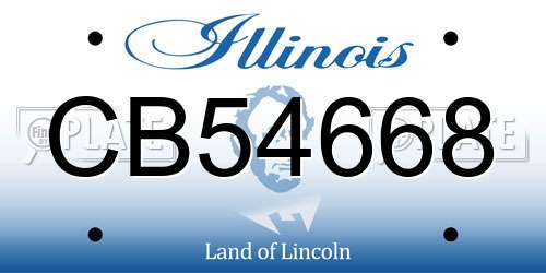 CB54668 Illinois License Plate