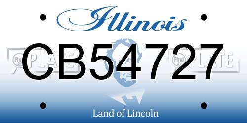 CB54727 Illinois License Plate