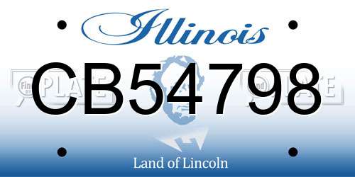 CB54798 Illinois License Plate