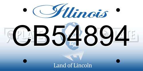 CB54894 Illinois License Plate