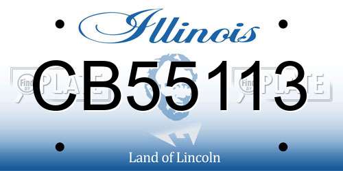 CB55113 Illinois License Plate