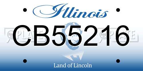 CB55216 Illinois License Plate