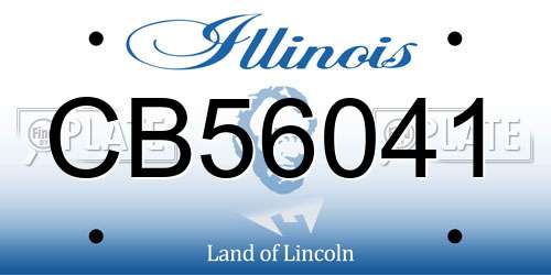 CB56041 Illinois License Plate
