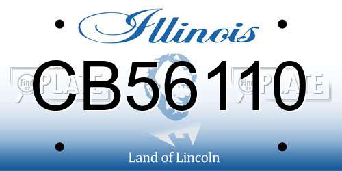 CB56110 Illinois License Plate