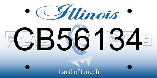 CB56134 Illinois License Plate