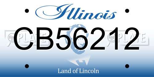 CB56212 Illinois License Plate