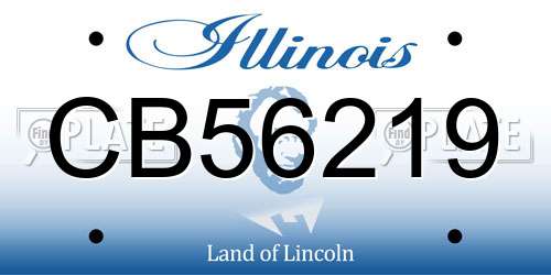 CB56219 Illinois License Plate