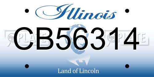 CB56314 Illinois License Plate