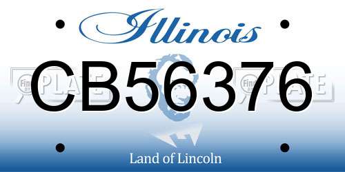CB56376 Illinois License Plate