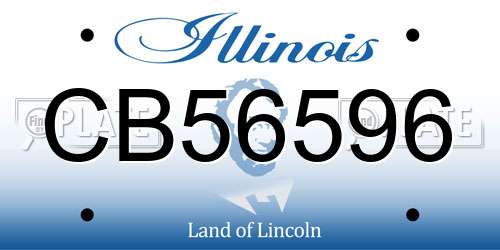 CB56596 Illinois License Plate