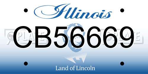 CB56669 Illinois License Plate